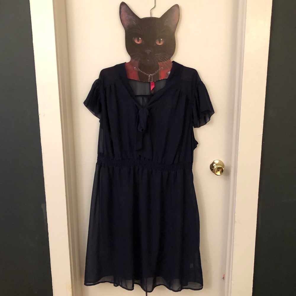 Navy Dress with Slip